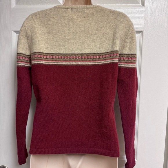 Old Navy Lambswool Fair Isle Sweater Size M Y2K V-Neck - Picture 3 of 6